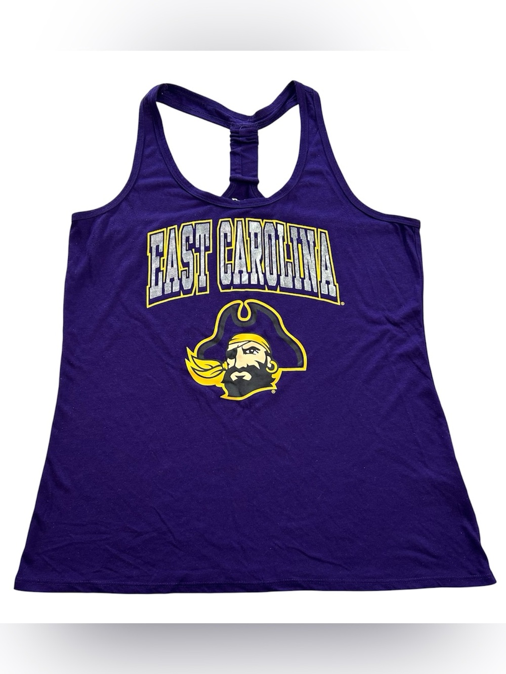 Pro Edge ECU East Caroline Pirates Women’s Tank Top Purple Logo NCAA size Large